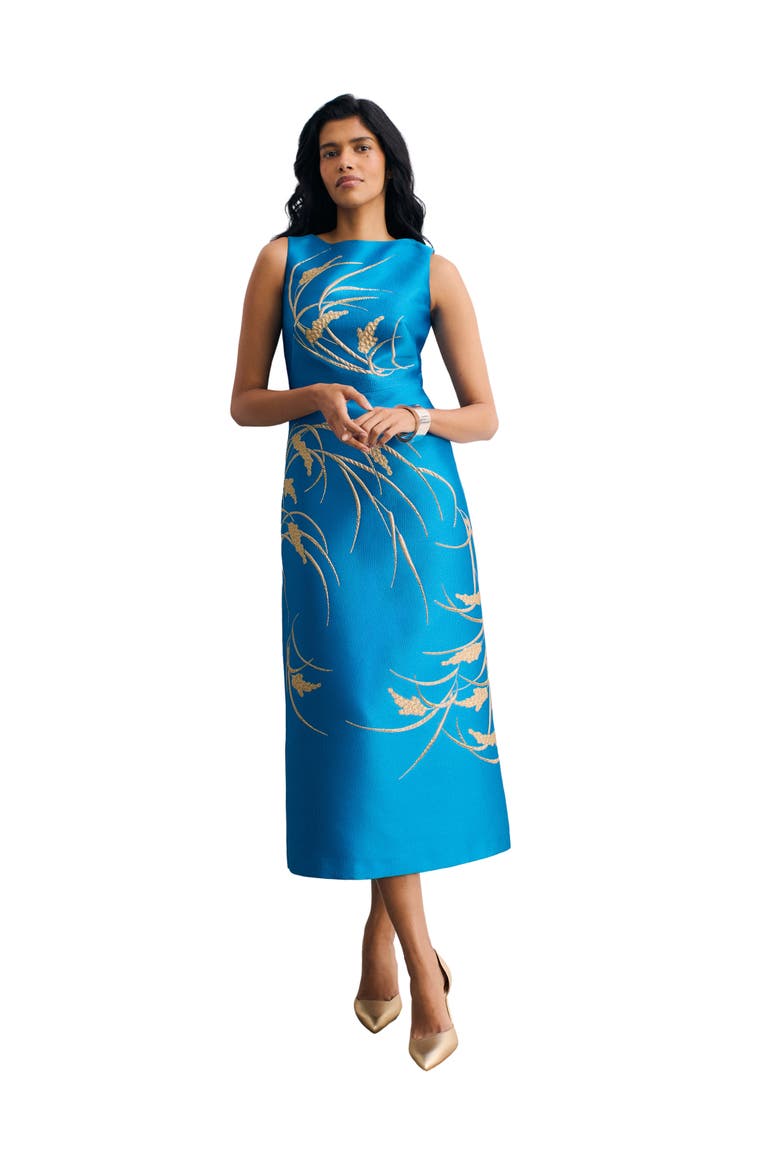Eden Jacquard Dress, Main, color, Blue