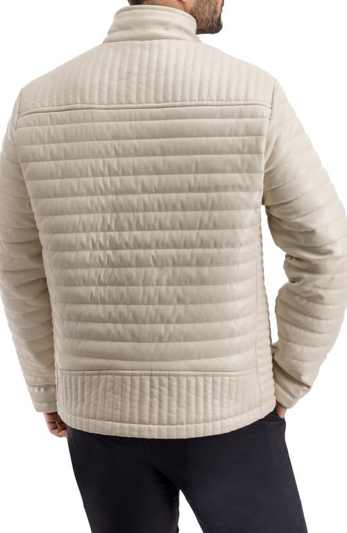 X-ray Xray Faux Fur Lining Quilted Faux Leather Jacket In Beige