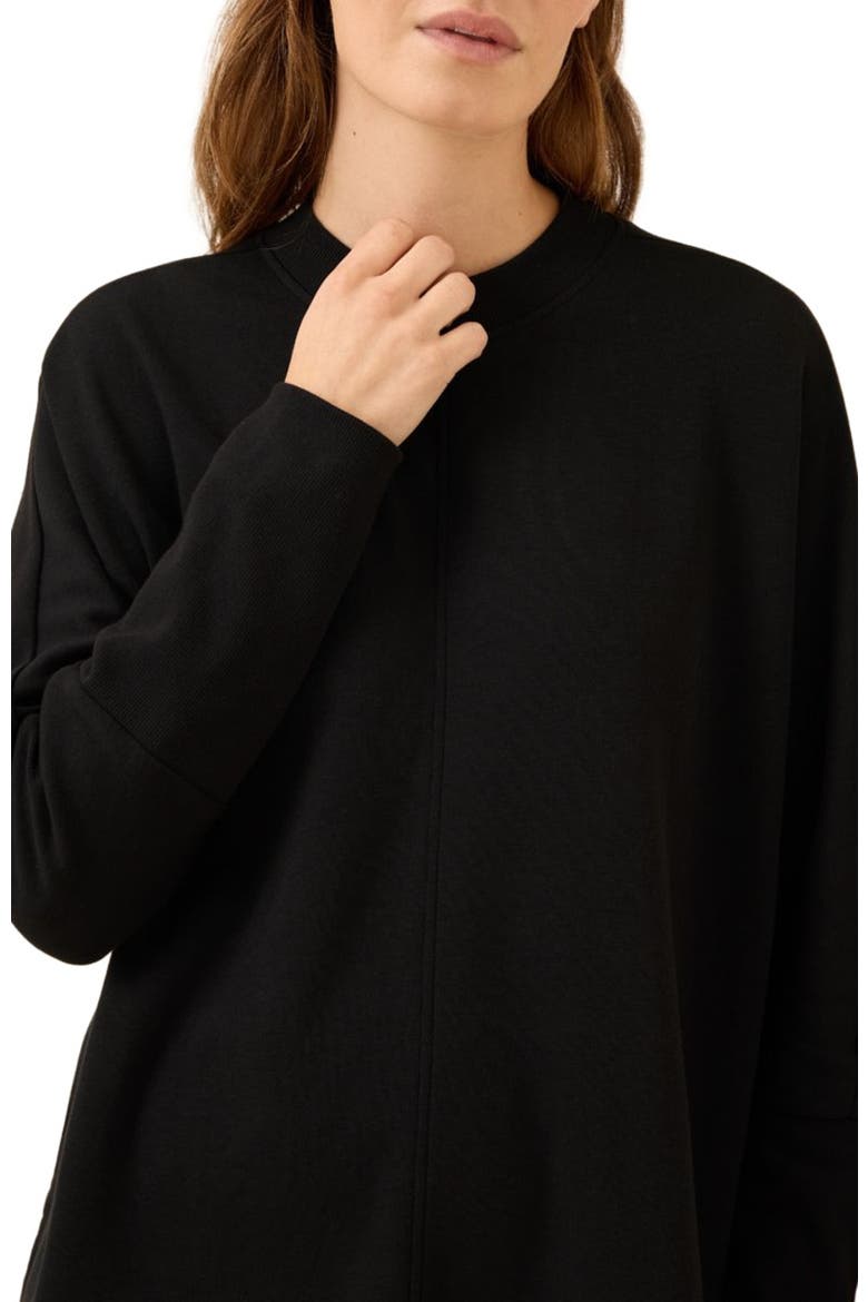 Organic Cotton Airplane Long Sleeve Poncho, Alternate, color, Black