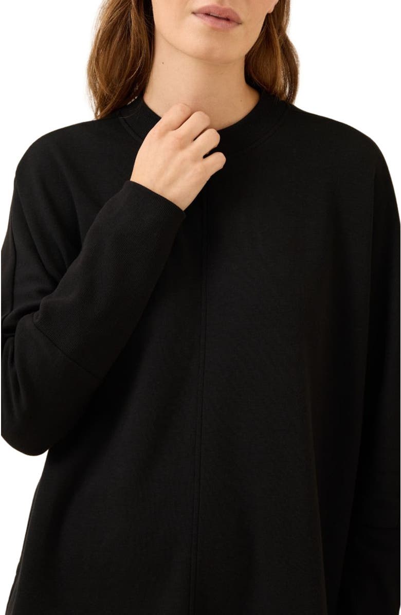 Pact Organic Cotton Airplane Long Sleeve Poncho, Alternate, color, Black