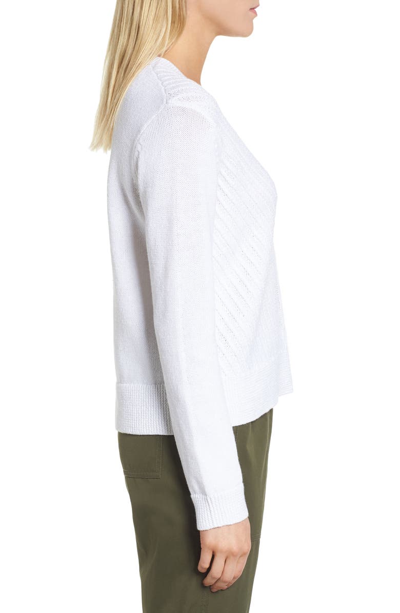 Nordstrom Signature Textured Front V-Neck Sweater, Alternate, color, 