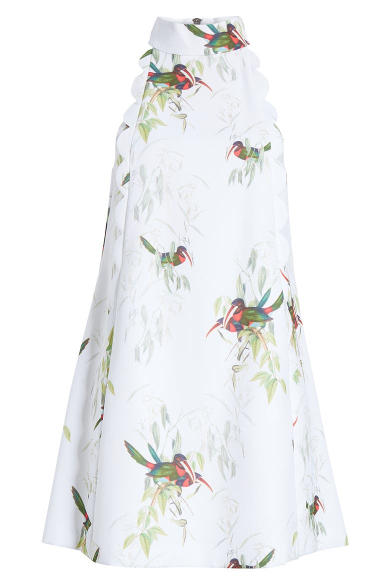Toriat Tutti Frutti Scallop Trim Minidress, Alternate, color, WHITE