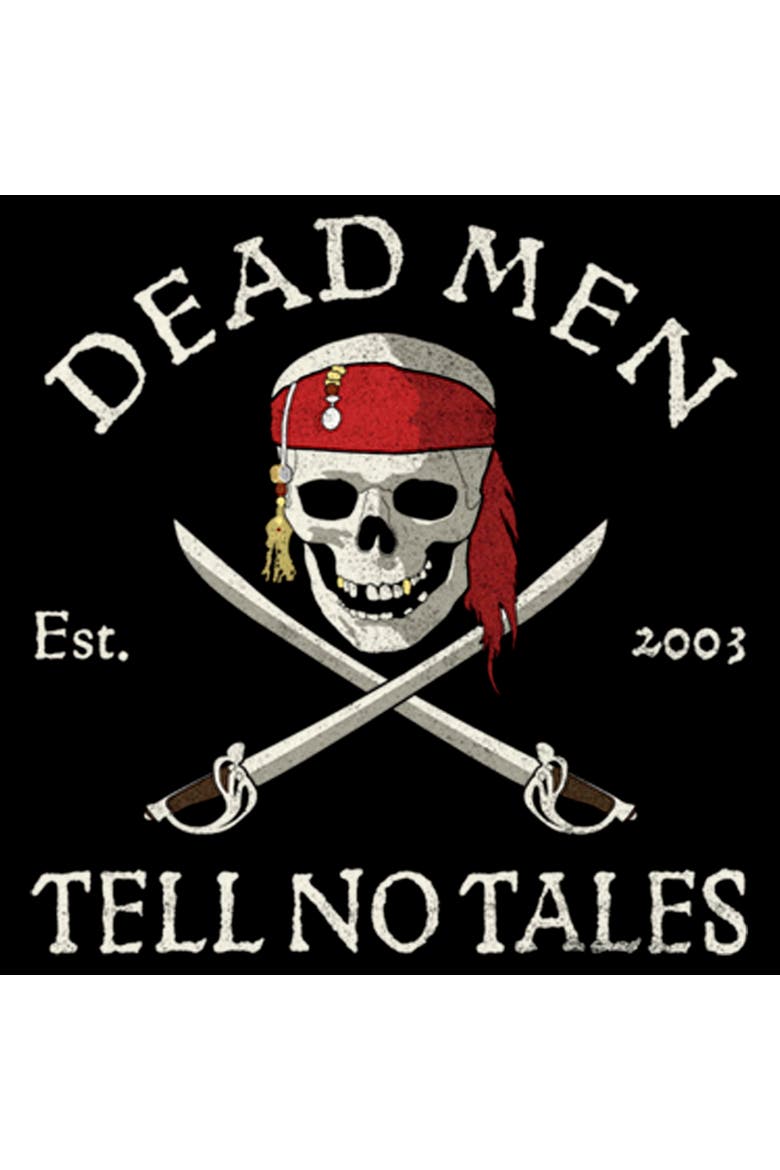 Men's Pirates of the Caribbean Curse of the Black Pearl Dead Men Tell No Tales  Graphic T-Shirt, Alternate, color, Black
