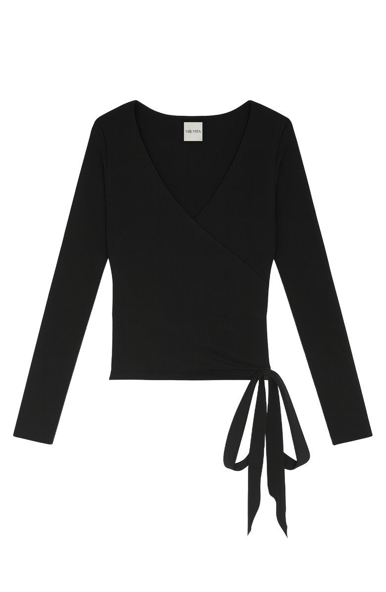 VIR VITA Margot Wrap Top, Main, color, Black