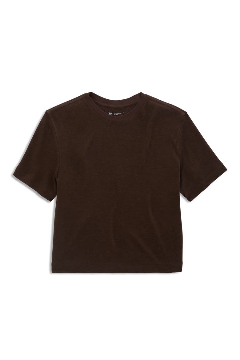 Charli Boxy Linen Blend T-Shirt, Alternate, color, OAK BARREL