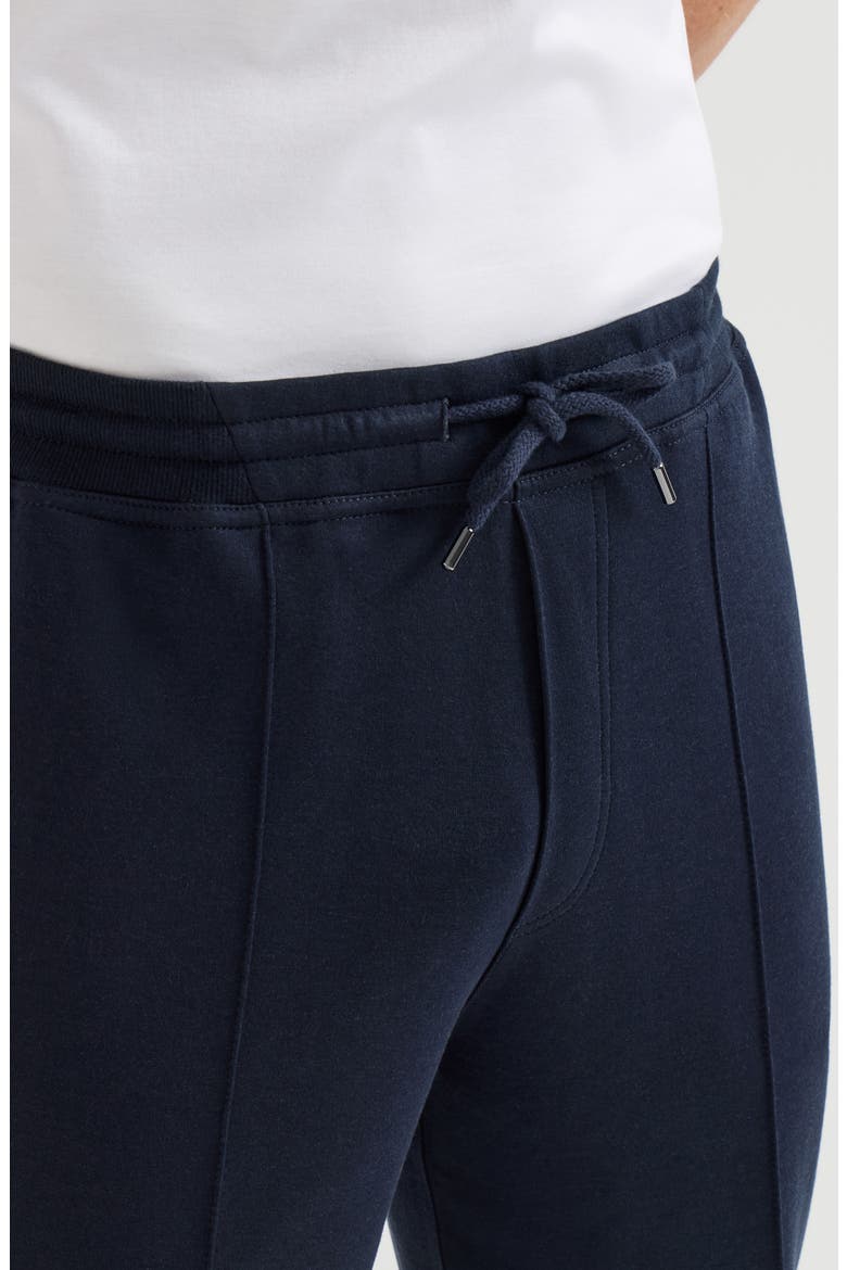 Cotton, cashmere and silk French terry double cloth trousers with Crête detail, Alternate, color, Cobalt