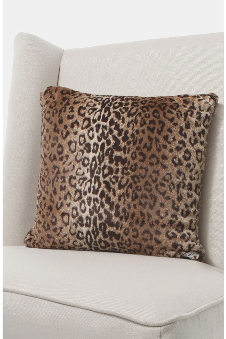 Luxe Leopard Throw Pillow, Main, color, ESPRESSO
