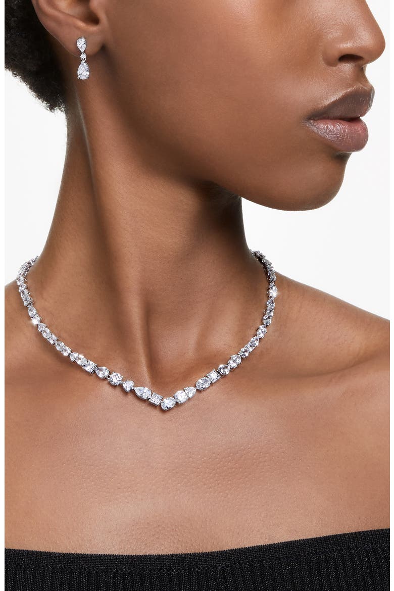 Mesmera Crystal Necklace & Earrings Set, Alternate, color, WHITE