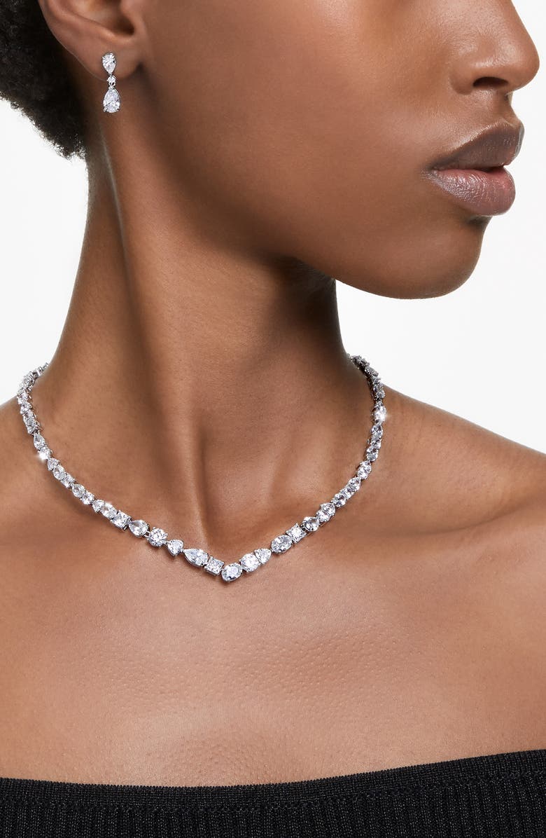 Swarovski Mesmera Crystal Necklace & Earrings Set, Alternate, color, White