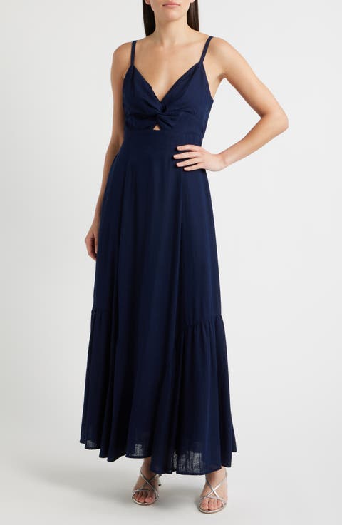 Twist Front Cutout Maxi Dress