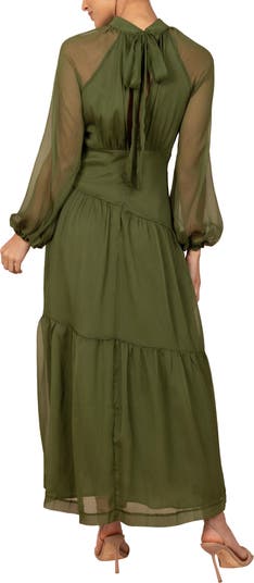 Julip Long Sleeve Tiered Maxi Dress