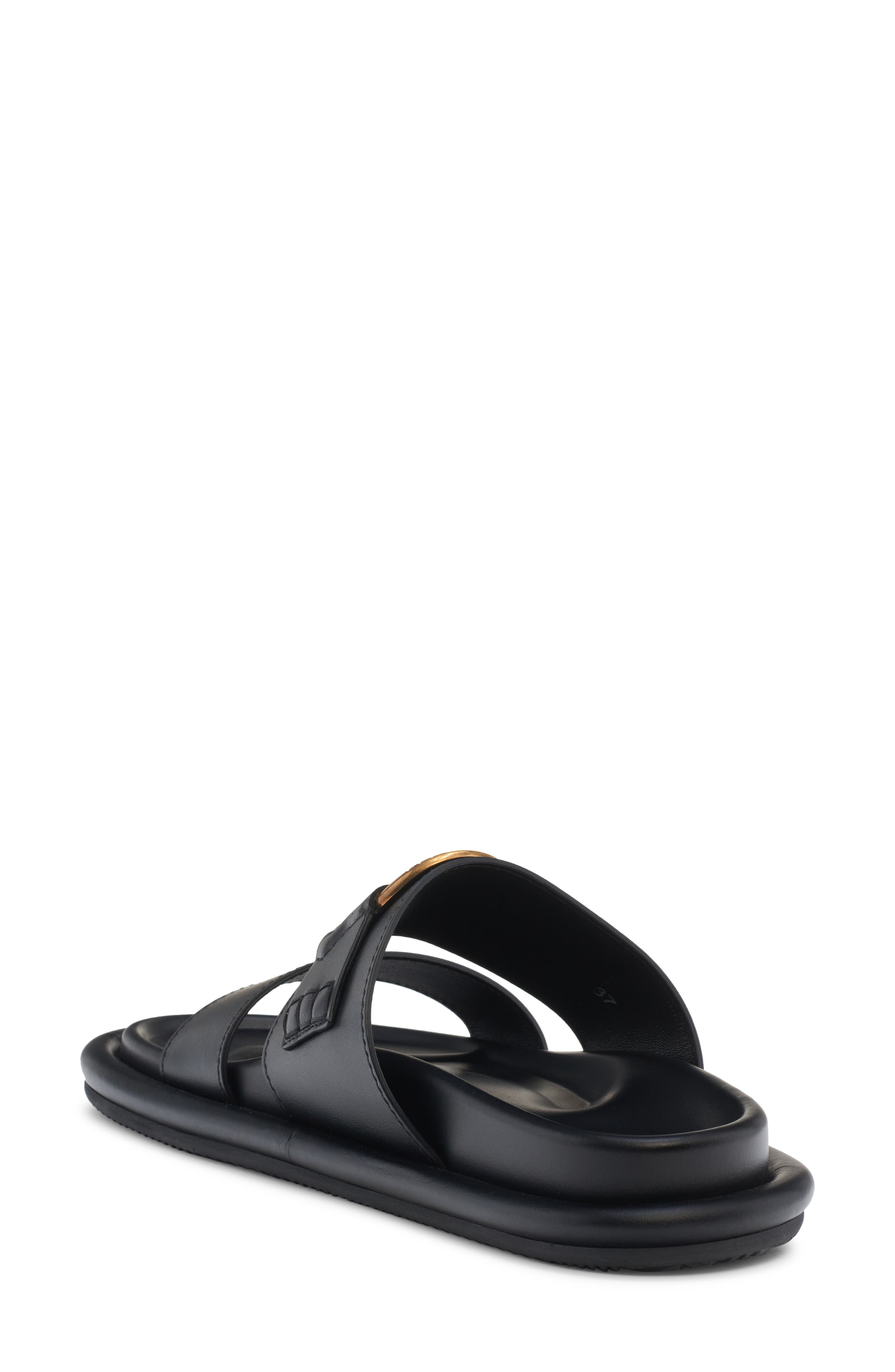 Moncler Bell Slide Sandal, Alternate, color, Black