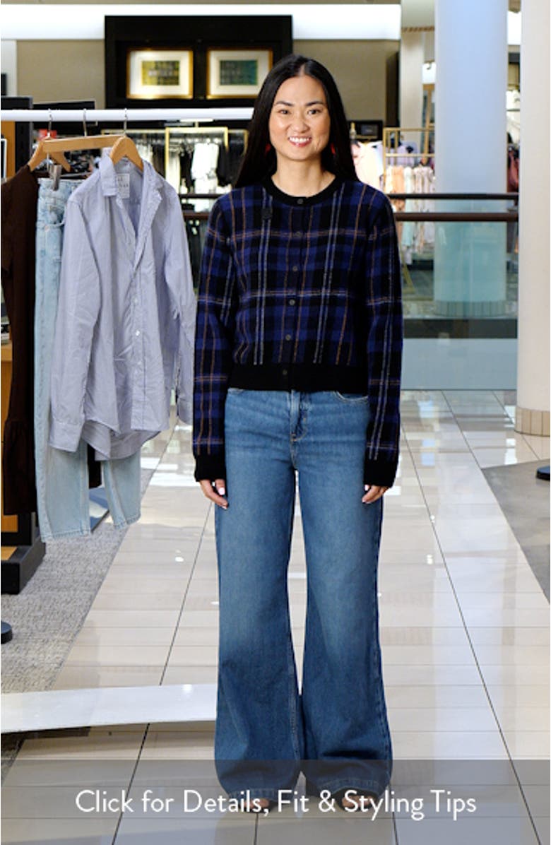 Intarsia Plaid Wool & Cashmere Cardigan, sales video thumbnail