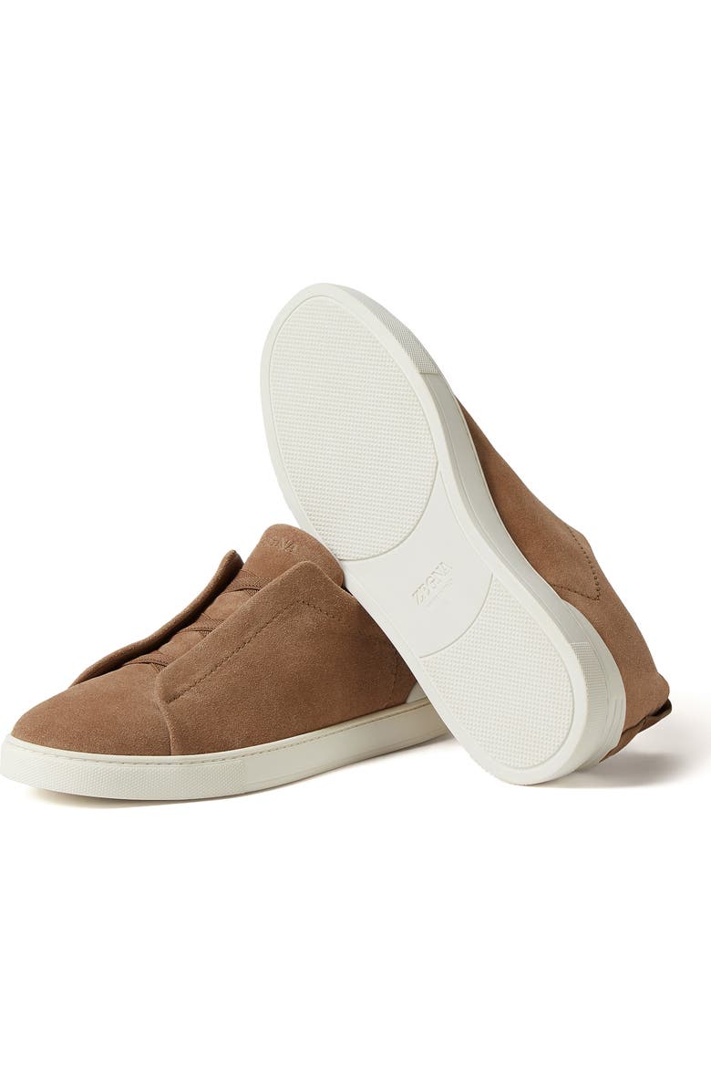 ZEGNA Triple Stitch Suede Slip-On Sneaker, Alternate, color, Cocco