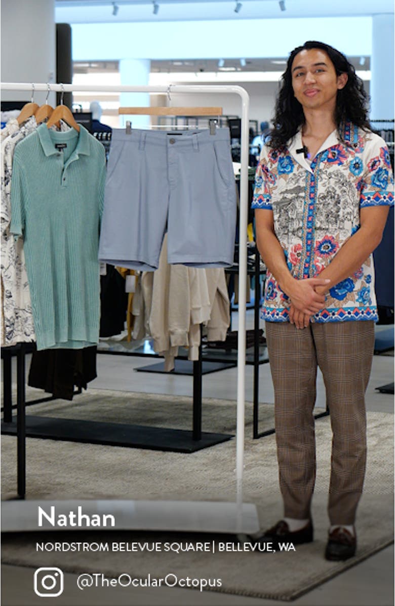 Arizona CoolMax<sup>®</sup> Slim Fit Flat Front Chino Shorts, sales video thumbnail