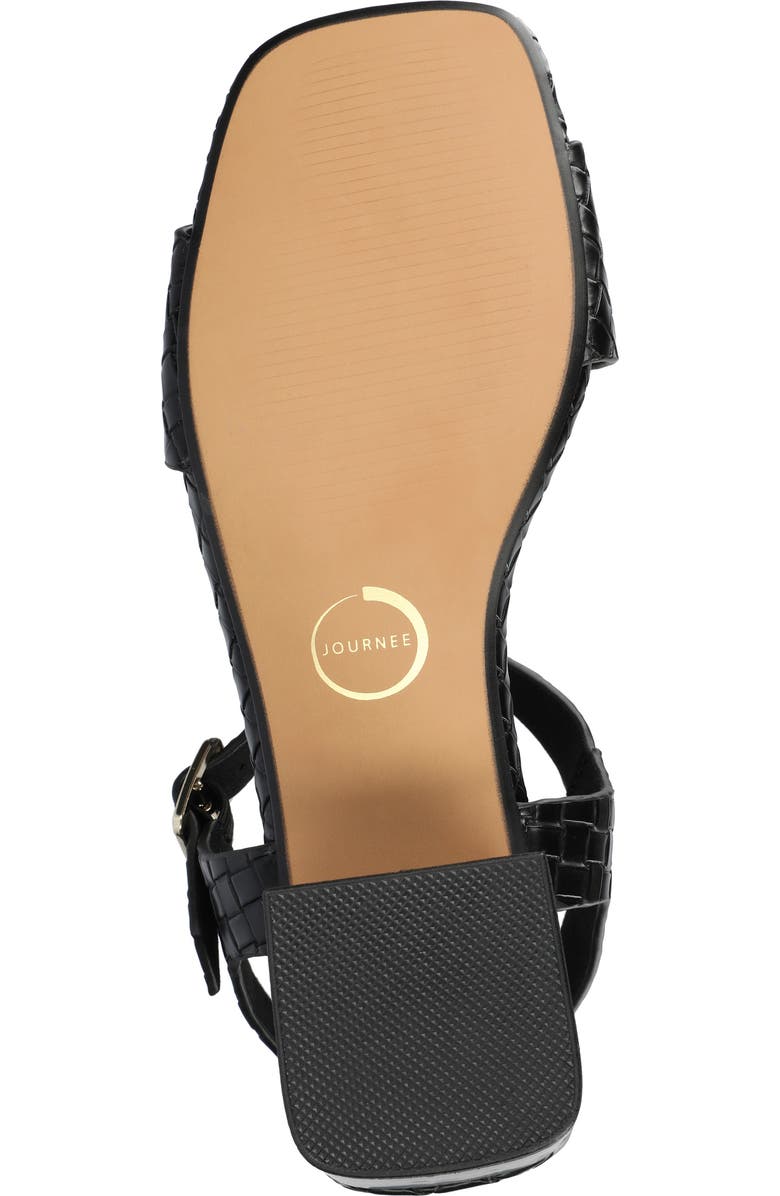 Journee Collection Shaina Sandal, Alternate, color, Black Woven