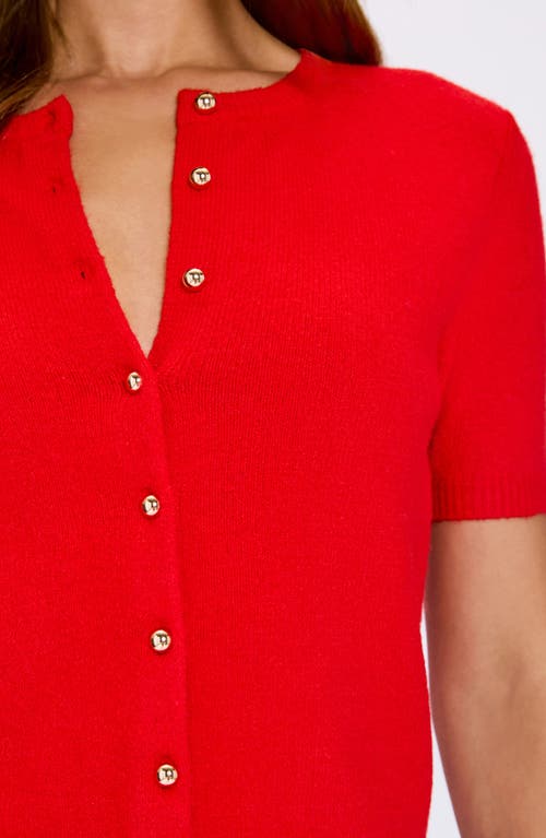 Vici Collection Ruby Short Sleeve Cardigan In Red