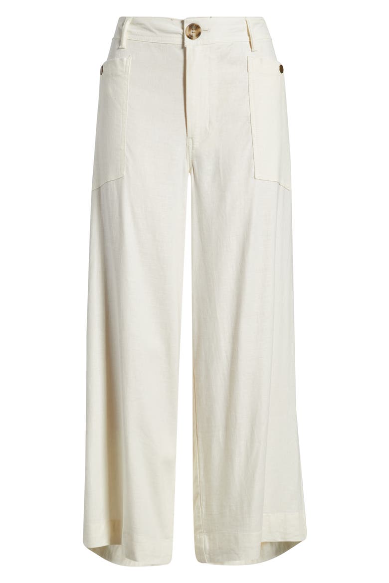 Patch Pocket Crop Wide Leg Pants, Alternate, color, PARCHMENT