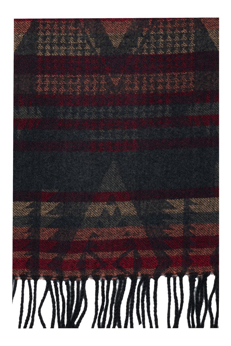Feathersoft Geometric Jacquard Wrap Scarf, Alternate, color, NAVY MULTI