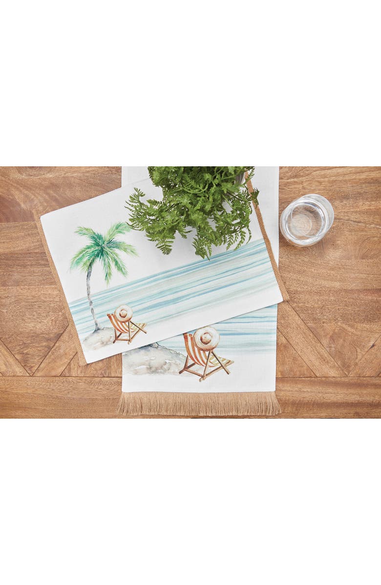 C&F Home Life Is Better At The Beach Embroidered Placemats Set of 6 Coastal, 13" x 16", Alternate, color, Blue