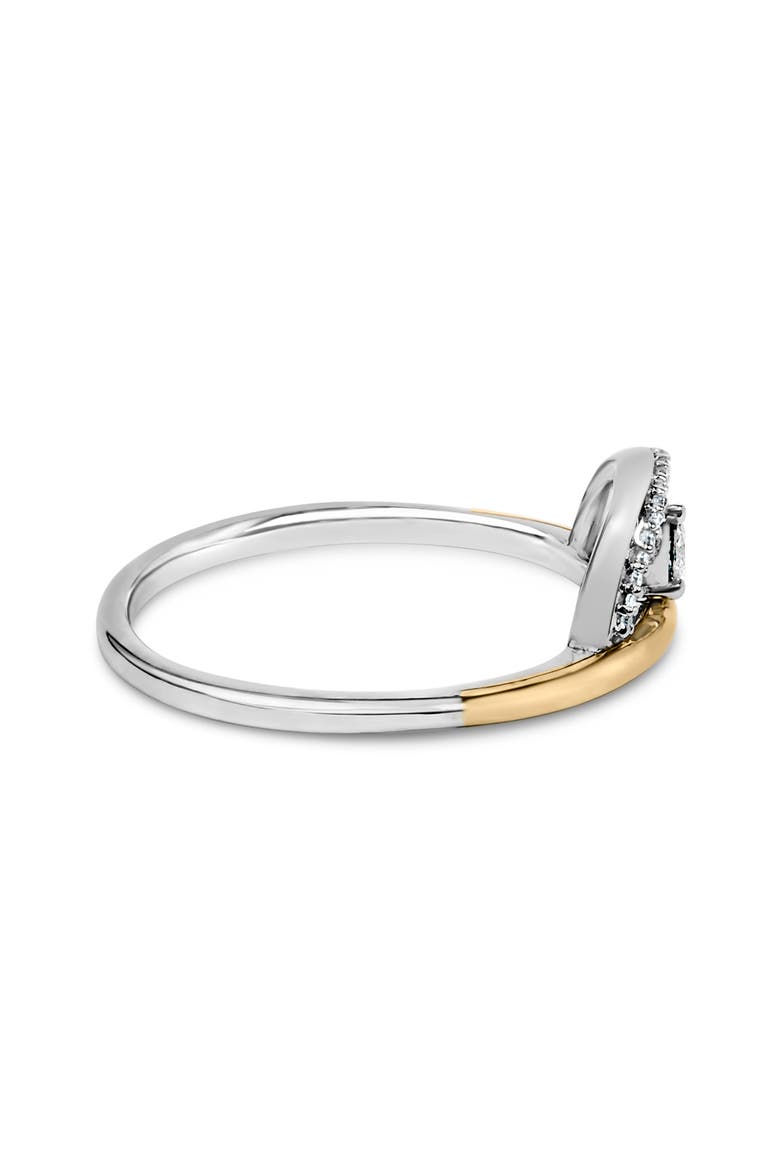 14K Yellow Gold Plated Sterling Silver 1/10 Cttw Diamond Arc Ring, Alternate, color, Yellow Gold over Silver
