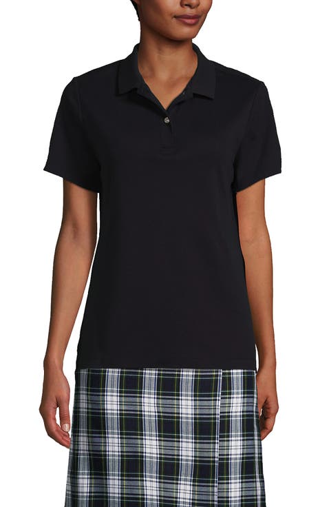 School Uniform  Short Sleeve Feminine Fit Interlock Polo Shirt