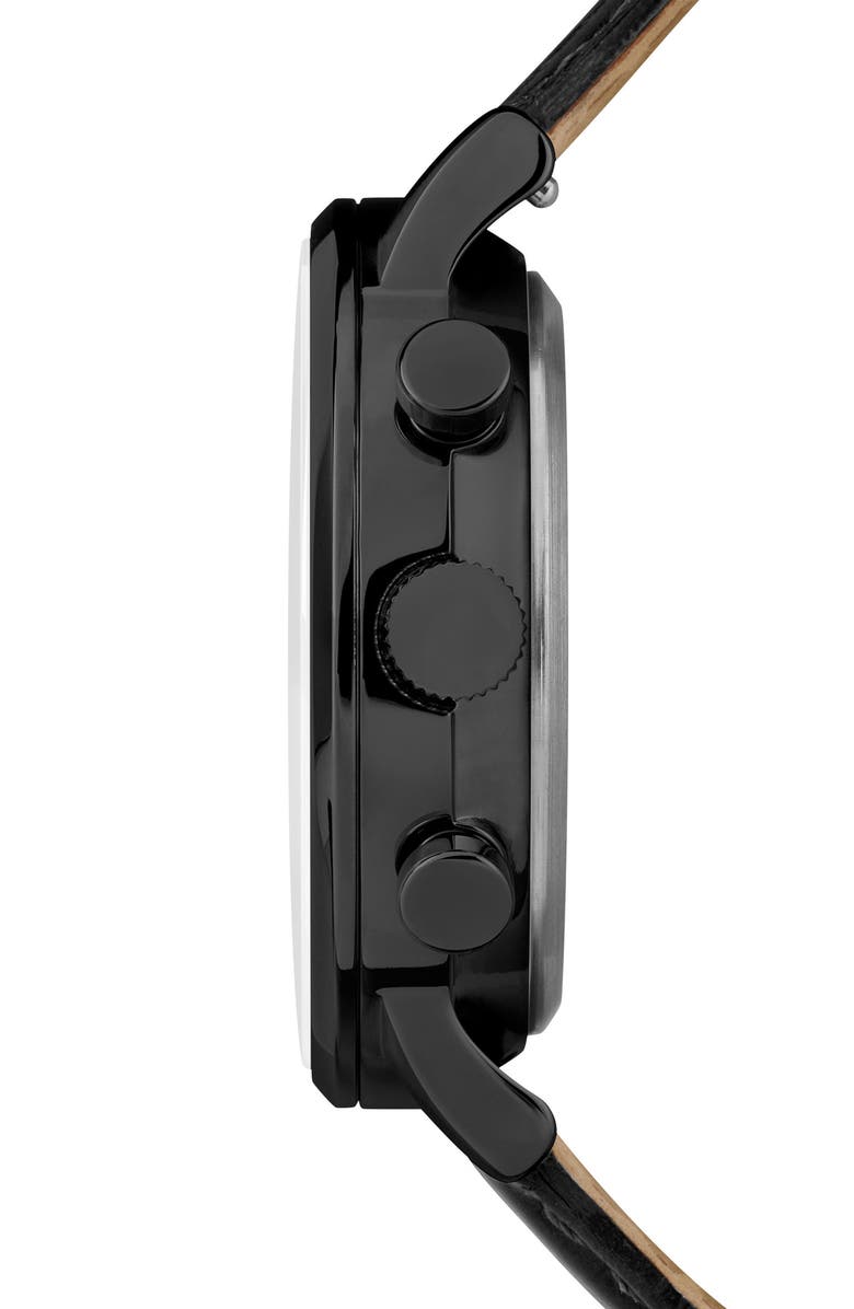 Timex<sup>®</sup> Waterbury Chronograph Leather Strap Watch, 40mm, Alternate, color, 