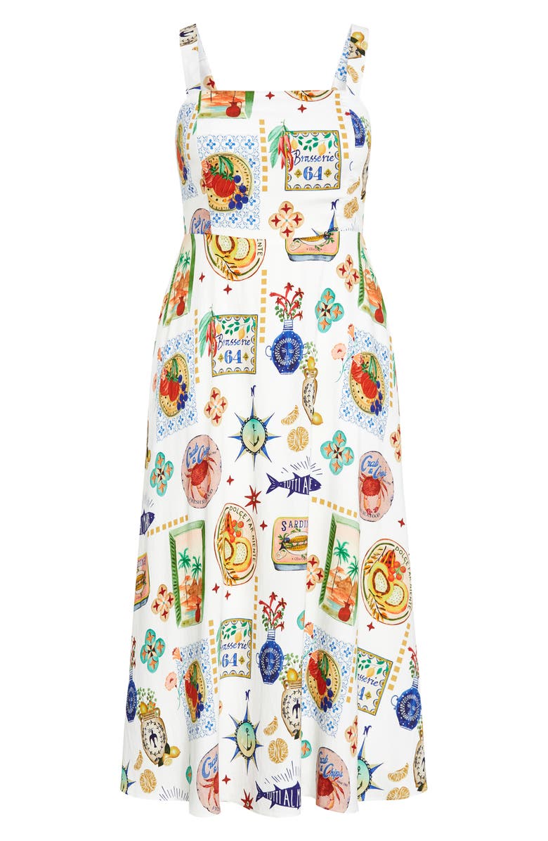 City Chic Capria Print Sleeveless Maxi Dress, Alternate, color, Capri