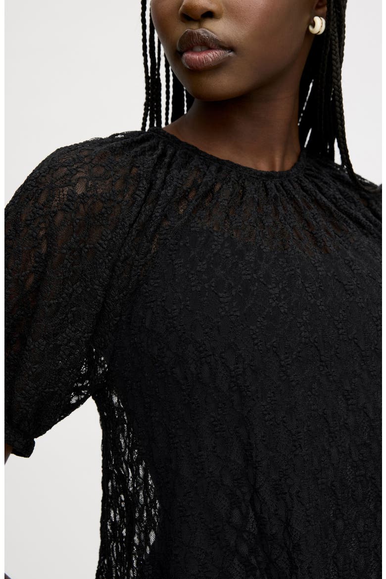 Semisheer Stretch Lace Top, Alternate, color, TRUE BLACK