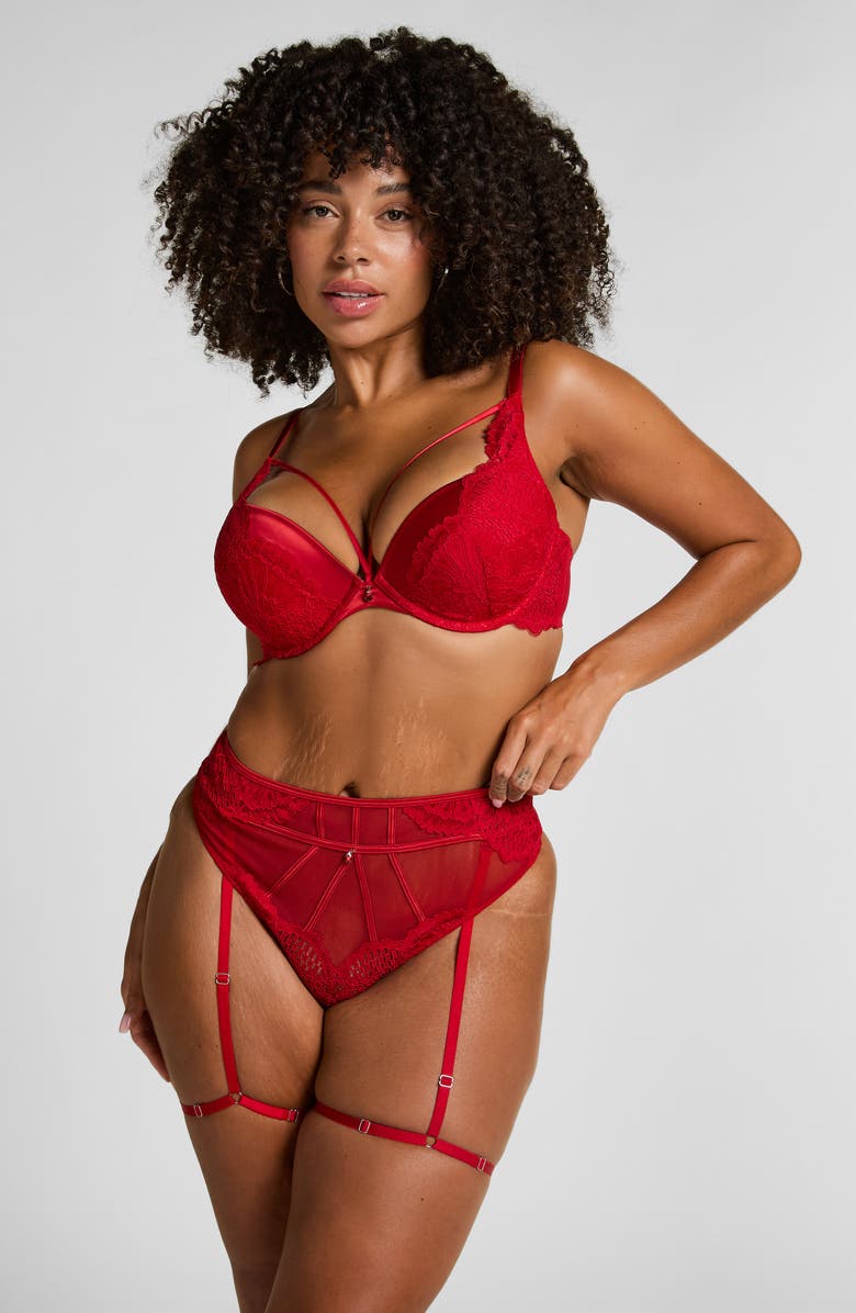 Hunkemöller Whitney Padded Underwire Maximizer Bra, Alternate, color, Chili Pepper