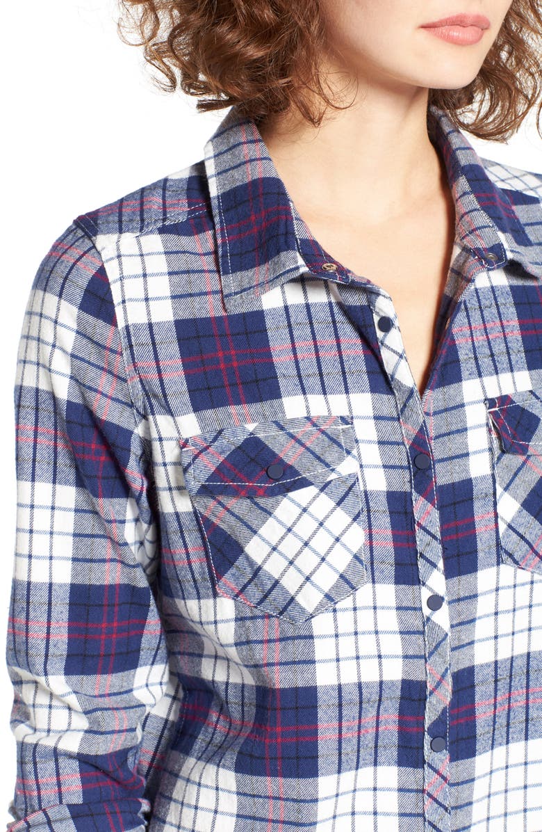 Roxy Squary Cool Plaid Flannel Shirt, Alternate, color, 