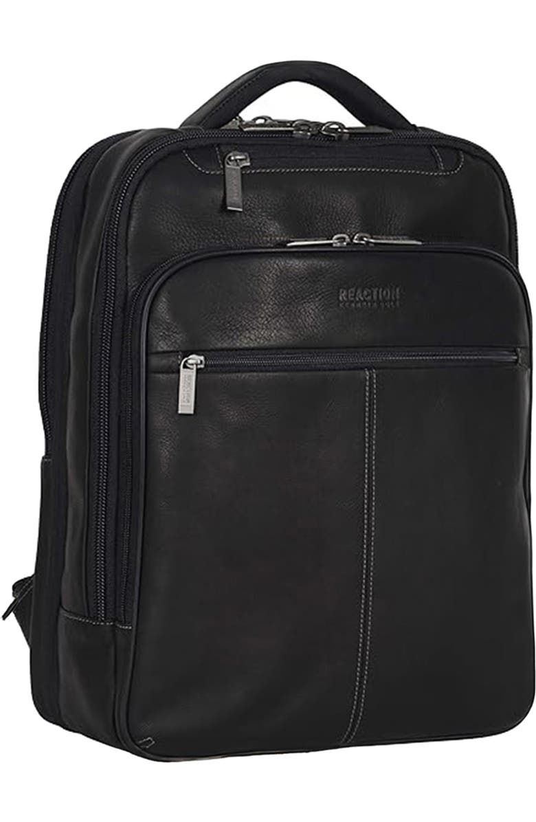 Kenneth Cole Colombian Leather Backpack, Alternate, color, Black