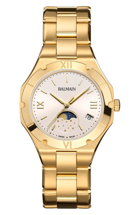 Be Balmain Moonphase Bracelet Watch, 33mm