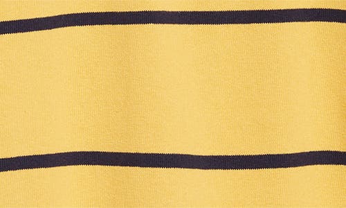 Sporty And Rich Sporty & Rich Serif Logo Embroidered Cotton Long Sleeve Rugby Polo In Yellow