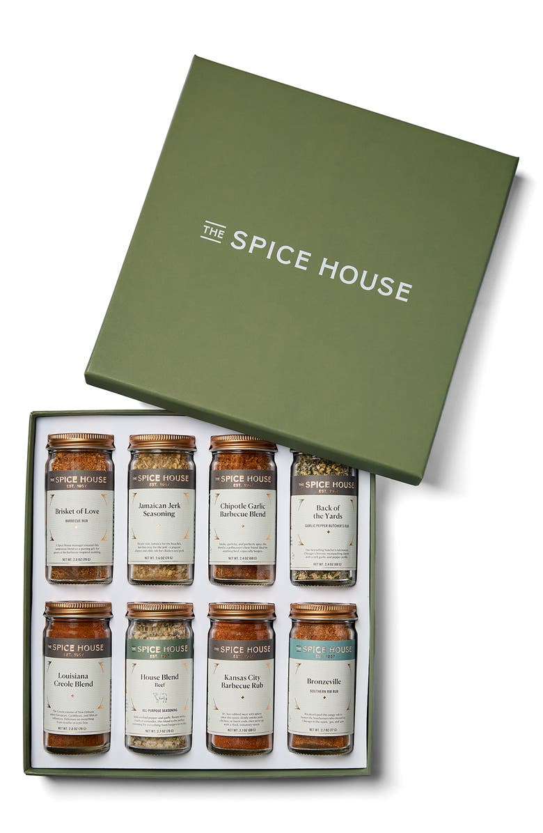 THE SPICE HOUSE Barbecue Deluxe 8-Piece Spice Collection, Main, color, Green