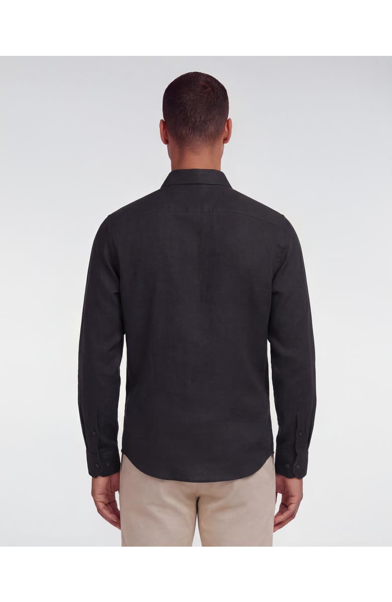 Lords of Harlech Linen Long Sleeve Shirt, Alternate, color, Black