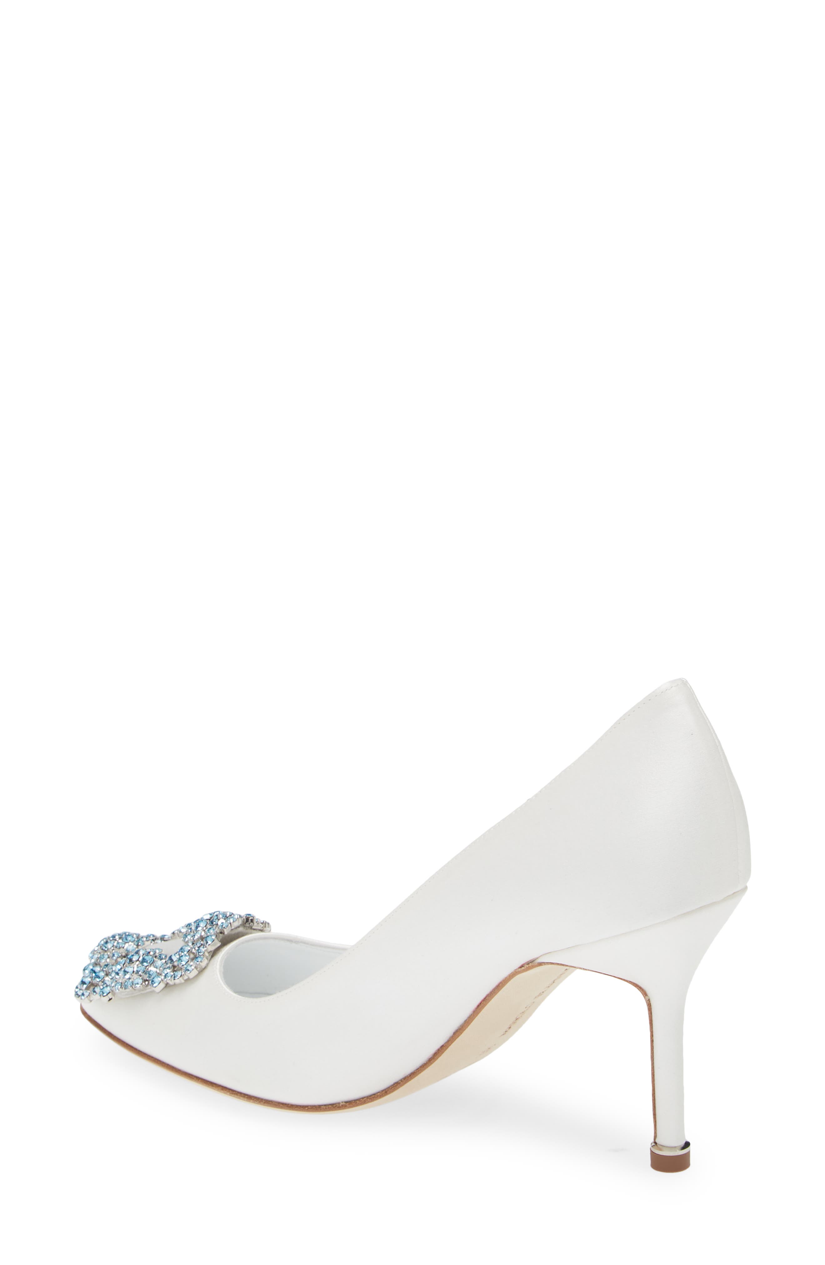 Manolo Blahnik Hangisi Blue Buckle Pump, Alternate, color, 