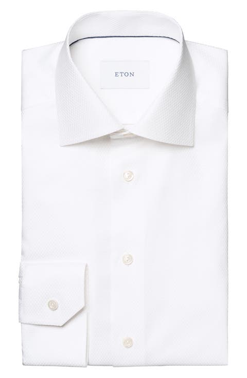 Contemporary Fit Textured Solid Dress Shirt