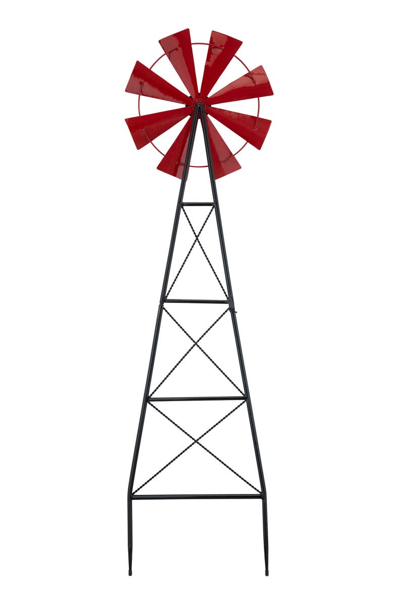 Glitzhome 44"H Metal Wind Spinner Yardstake, Alternate, color, Red