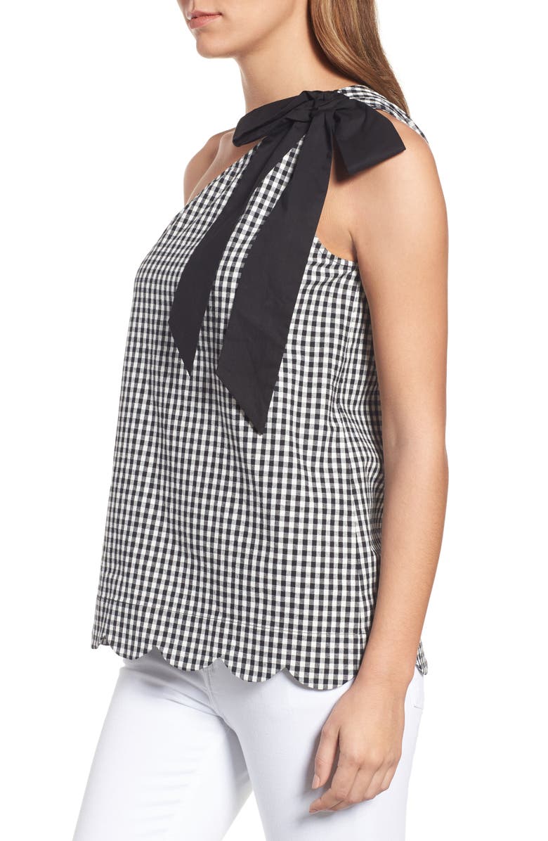 Halogen<sup>®</sup> One-Shoulder Stretch Cotton Top, Alternate, color,