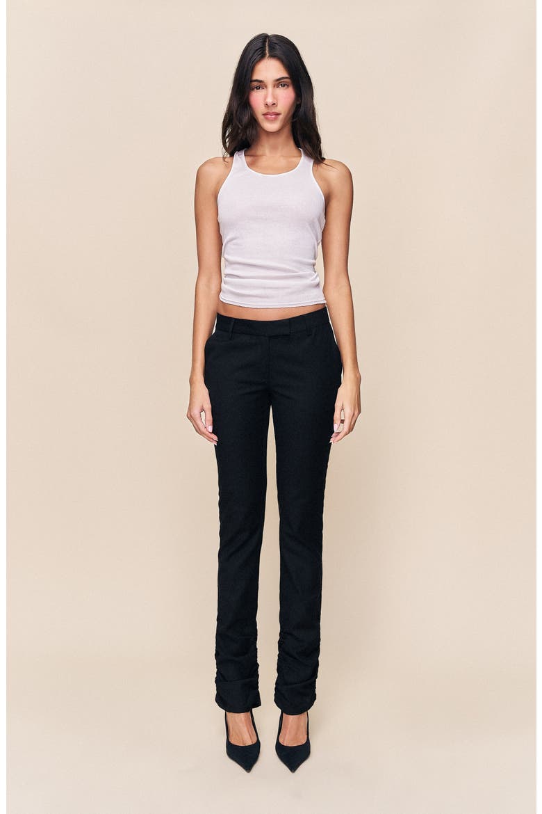 Cora Ruched Hem Pant, Alternate, color, Black