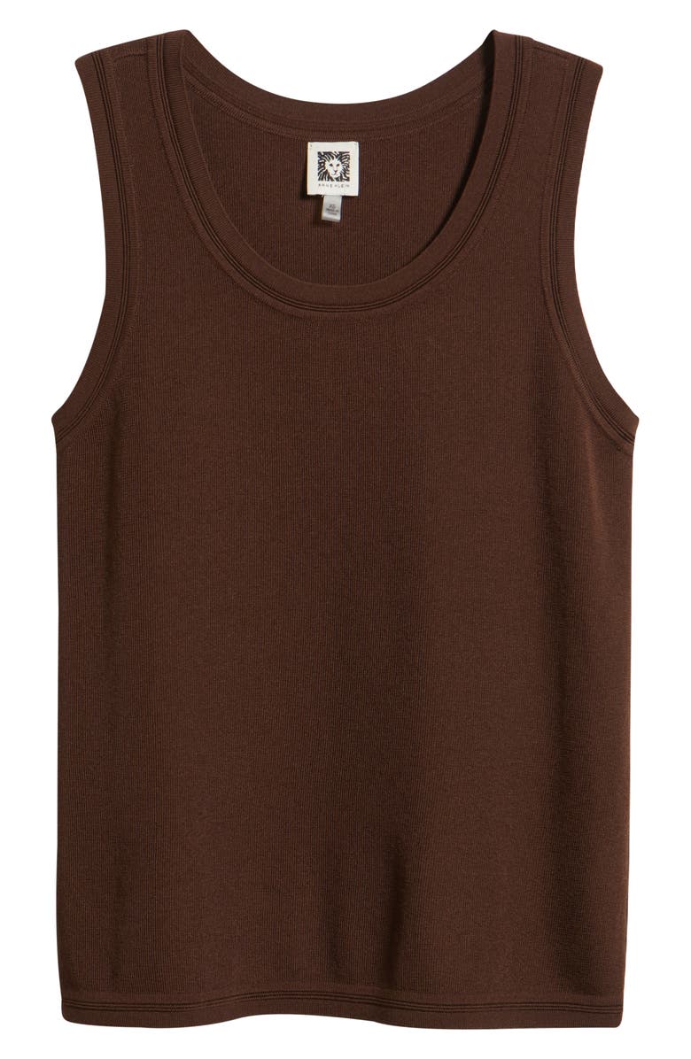 Anne Klein Scoop Neck Tank, Alternate, color, Dark Chocolate