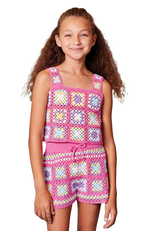 Design History Kids' Square Woven Tank & Shorts Set In Pink