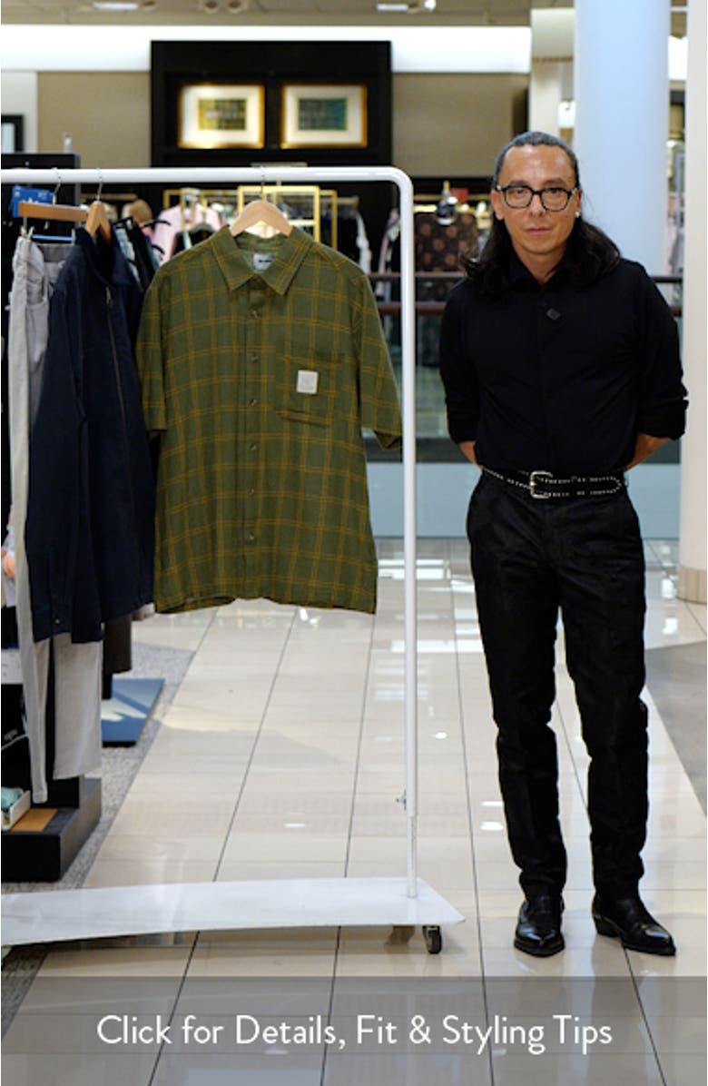 Equipment Check Short Sleeve Cotton & Linen Button-Up Shirt, sales video thumbnail