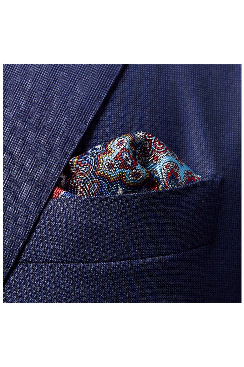 Paisley Silk Pocket Square, Alternate, color, PINK/RED