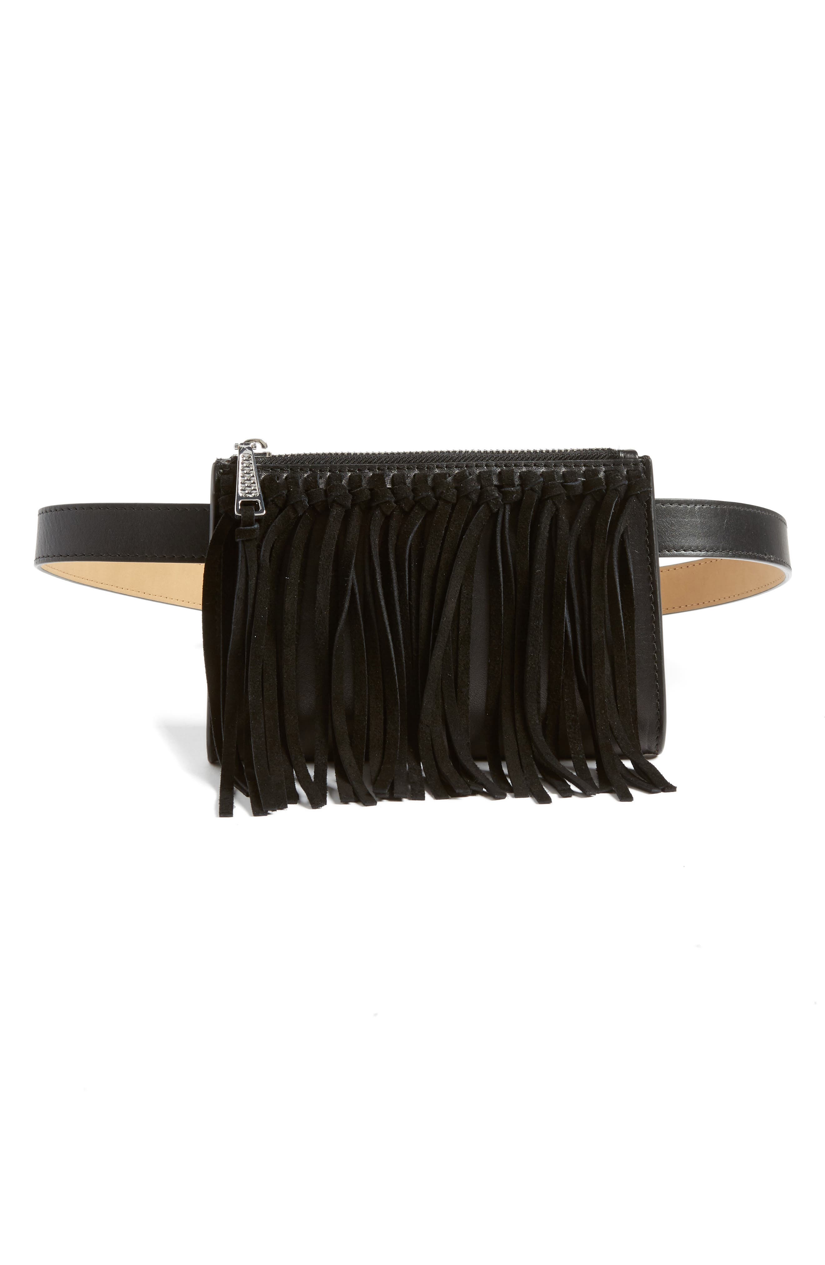 Rebecca Minkoff Fringe Belt Bag, Main, color, 