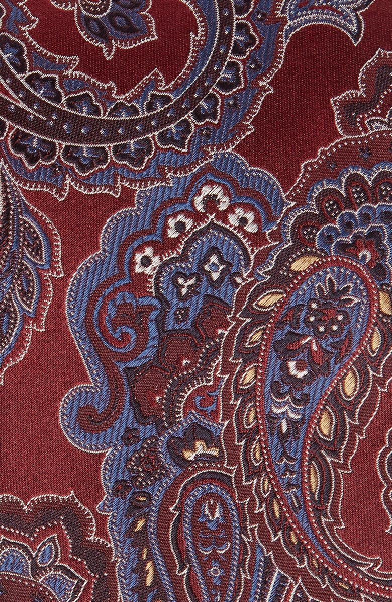 Eton Silk Paisley Tie, Alternate, color, Pink/Red