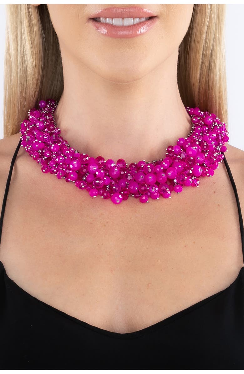 EYE CANDY LOS ANGELES Hazel Hot Pink Collar Necklace, Alternate, color, Pink