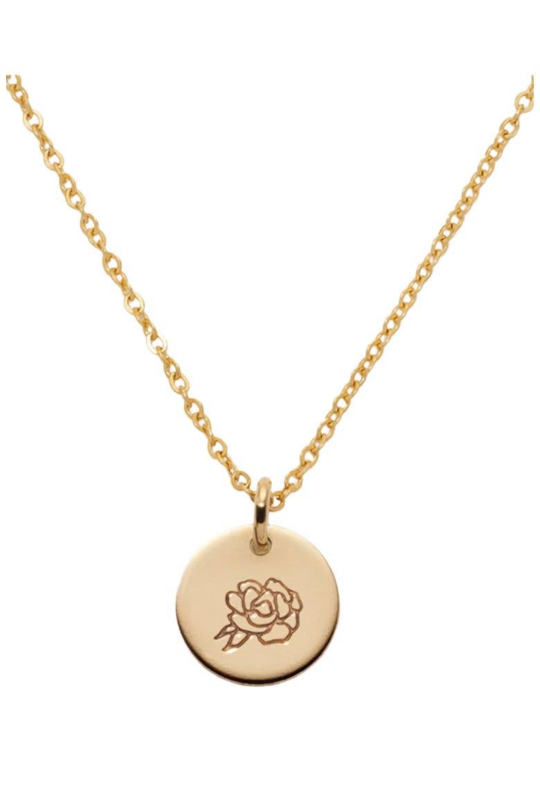 September Birth Flower Necklace, Main, color, Gold Filled