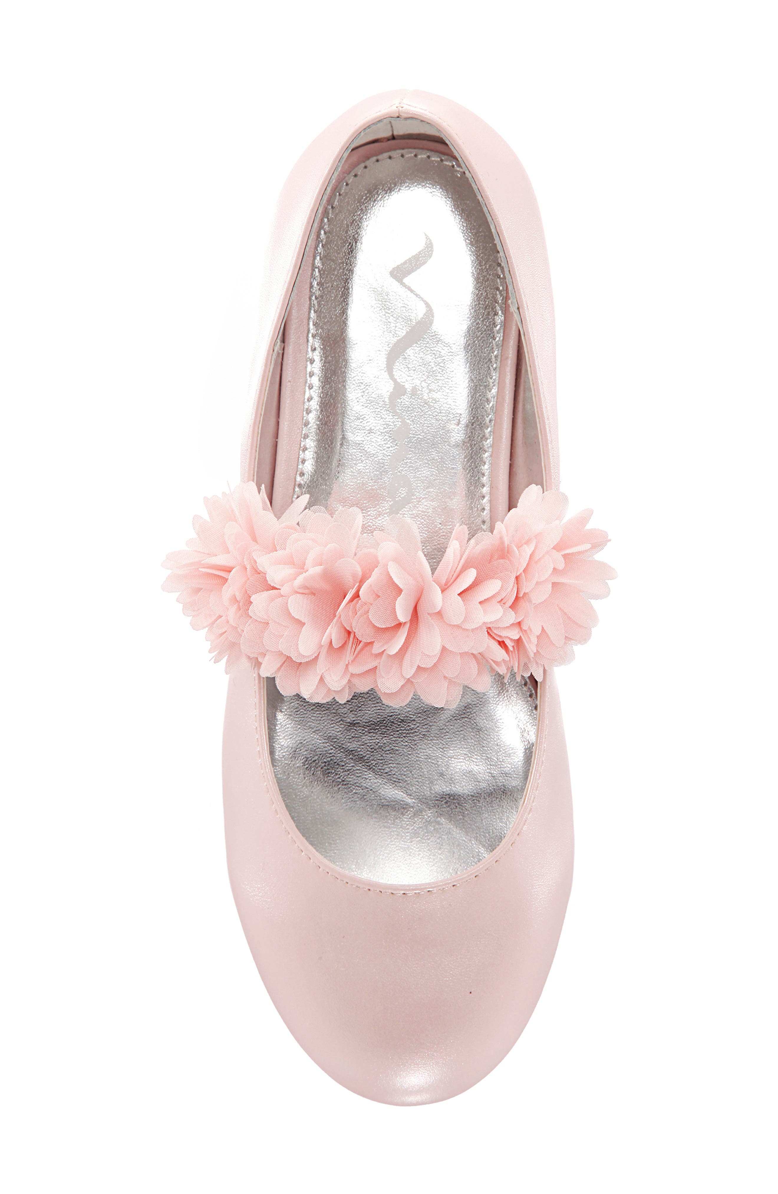 Medina Flower Ballet Flat, Alternate, color, PINK PEARLIZED